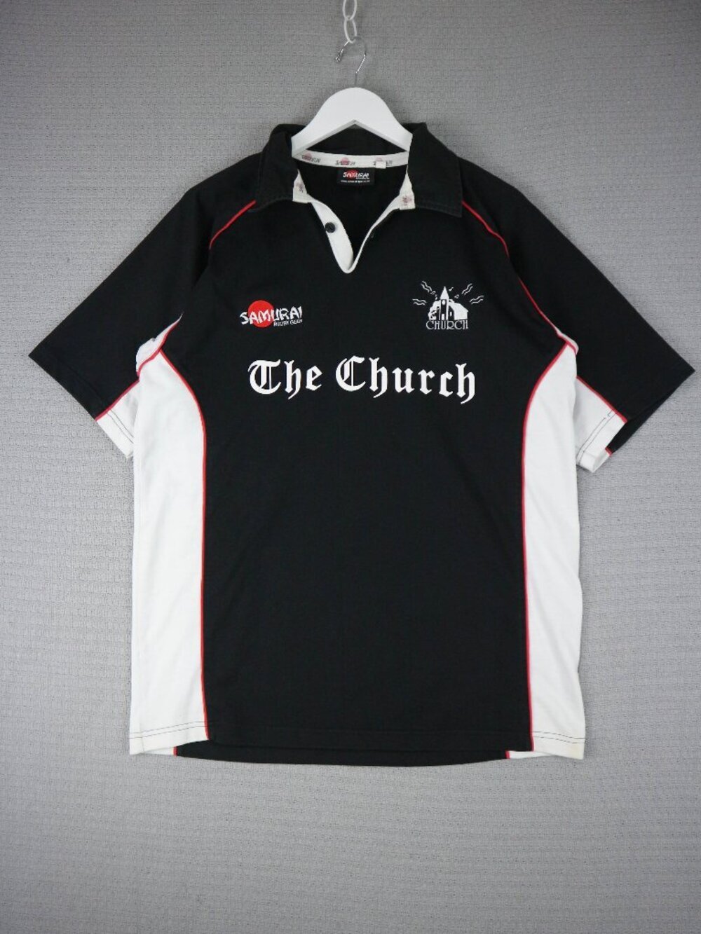 Y2k Mens Samurai Sportswear The Church UK Rugby Jersey Large L